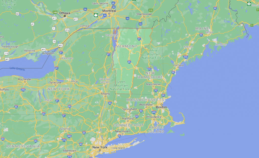 Vermont Map by Google
